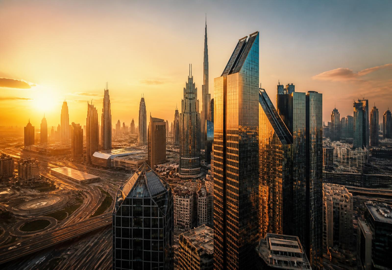 Dubai skyline at dusk